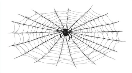 Obraz premium A spooky spider web pattern isolated on a transparent background, ready to enhance Halloween graphics.