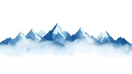 Majestic snow-capped mountains rising above the clouds creating a breathtaking landscape