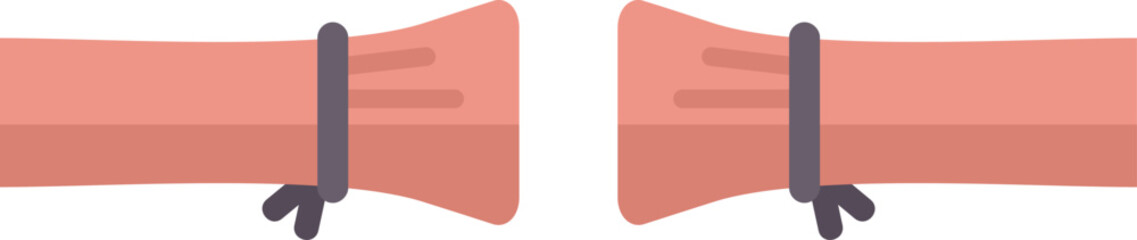 Two hands tied up with rope behind back concept of lack of freedom, addiction or hostage situation