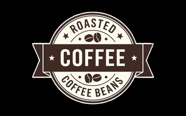 Obraz premium vector illustration of a high-quality coffee brown sticker with the text 