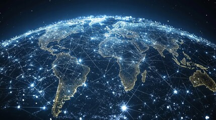 Obraz premium Beautiful Globe With Interconnected Lines and Bright Lights