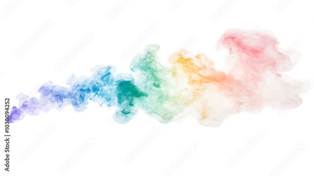 Poster colorful abstract smoke wave design creating a vibrant and dynamic visual effect