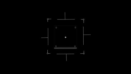  formation of square radar display with target in sight in center on a dark background from the Interface collection