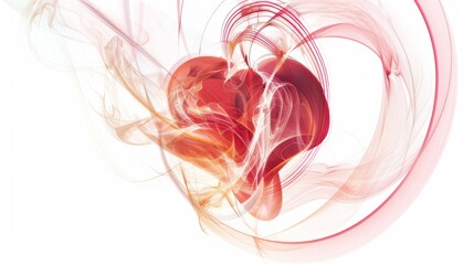 a surrealistic interpretation of the human heart as a cosmic dance, with waves of emotion flowing in rhythmic patterns