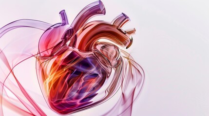 a surrealistic interpretation of the human heart as a cosmic dance, with waves of emotion flowing in rhythmic patterns