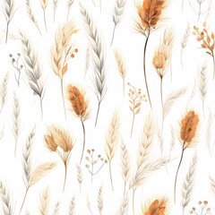 Subtle autumn foliage design with warm, earthy tones.