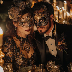 Steampunk Masquerade Ball with LGBTQ Couples in Candlelight