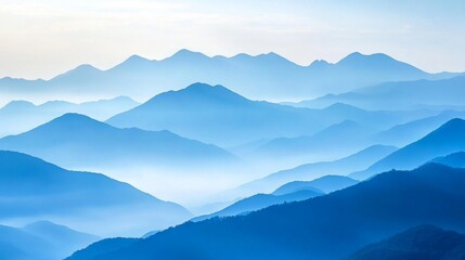 Fototapeta premium Misty Peaks in Early Morning Light