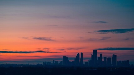 Silhouette of the city scene