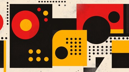 Obraz premium Retro High Contrast Patterns with Defined Tones