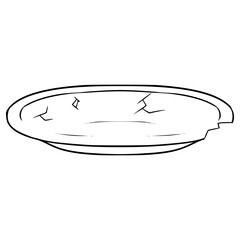 broken plate illustration hand drawn outline vector