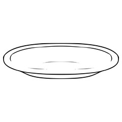 plate illustration hand drawn outline vector