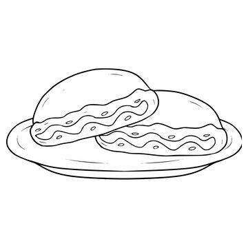 recommend clip art: Kue pukis Indonesian dessert illustration hand drawn outline vector