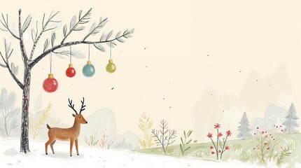 Christmas cards : a snow-covered village, Christmas Eve night, Santa Claus, reindeer and sledding, Christmas trees and snowmen