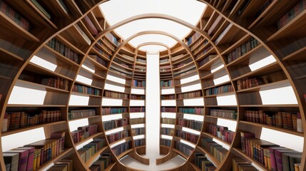 a surrealistic library housed within the confines of a human brain, with shelves lined with books containing the wisdom of ages