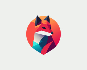 Fox logo design icon symbol vector illustration. cartoon fox logo design template.