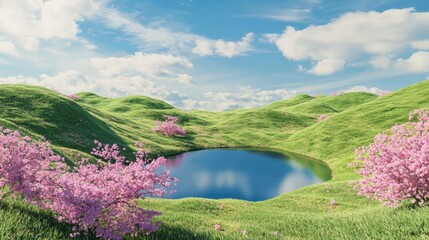 Springtime Fantasy: A 3D Rendered Idyll