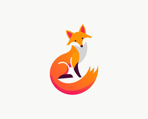 Fox logo design icon symbol vector illustration. cartoon fox logo design template.
