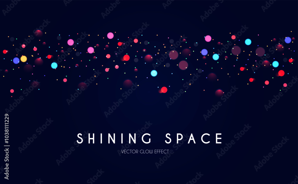 Wall mural bokeh colorful light effect. blur light design. confetti and holiday firecracker rainbow color effec