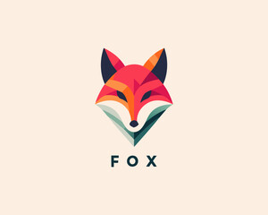 geometric fox logo vector illustration
