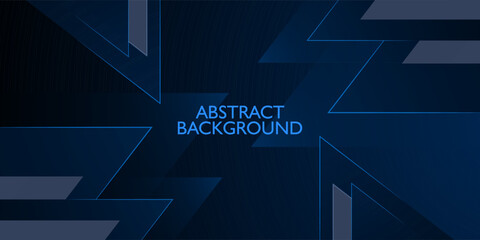 Abstract dark blue overlap shadow and lights background. Papercut background with triangle line and shadow. Dark blue background with trendy pattern design. Eps10 vector