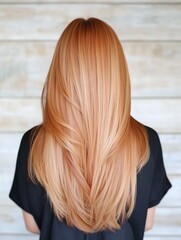 model with Strawberry blonde hair color