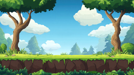 Game background for 2D mobile casual game, cartoon, colorful,  suitable for menu screens and level selections