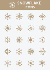 set of snowflake icons, winter, snow