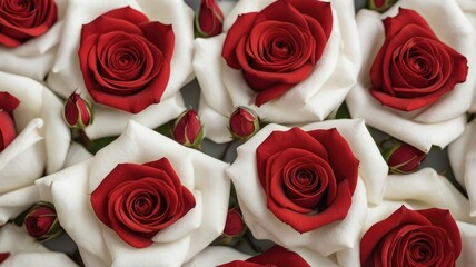 Obraz premium Natural fresh Red roses flowers background wallpaper