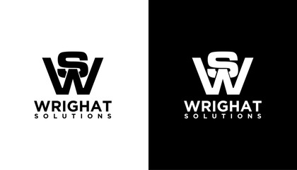 WS SW Alphabet Letter logo design. icon modern Initial Vector symbol.