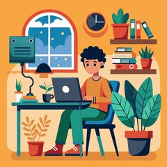 person working on laptop