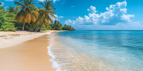 Beautiful tropical island, beautiful coastline, palm trees, mobile wallpaper, computer wallpaper