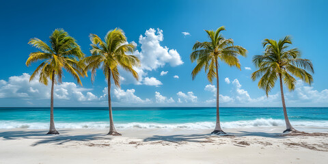 Beautiful tropical island, beautiful coastline, palm trees, mobile wallpaper, computer wallpaper