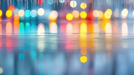 Bunte Lichter auf gefrorenem Eis