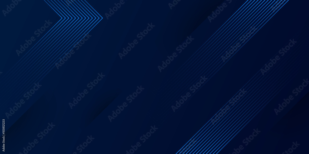 Aufkleber Futuristic abstract background. Modern shiny blue geometric lines pattern. dark blue gradient line triangle background for presentation banner, cover, web poster with dynamic vector illustration.	