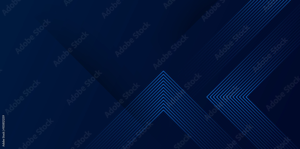 Aufkleber Futuristic abstract background. Modern shiny blue geometric lines pattern. dark blue gradient line triangle background for presentation banner, cover, web poster with dynamic vector illustration.	
