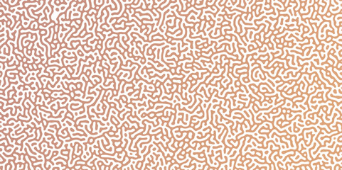 Fototapeta premium Abstract Reaction-diffusion or Turing pattern natural texture in coral brown and white colour scheme. Linear design with biological shapes. Organic lines in memphis. abstract turing organic wallpape 