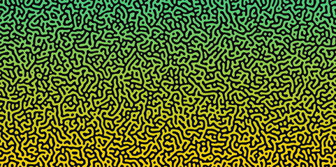 Abstract Reaction-diffusion or Turing pattern natural texture in coral green gradient colour scheme. Linear design with biological shapes. Organic lines in memphis. abstract turing organic wallpaper.	