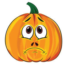 Pumpkin vector emoji face Halloween