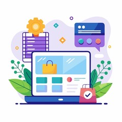 flat design concept of network