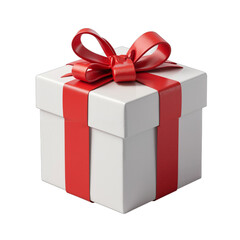 Obraz premium A beautifully wrapped red gift box with a ribbon, perfect for celebrations like Christmas, birthdays, and anniversaries