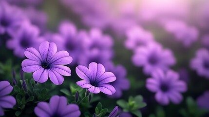 Fototapeta premium Beautiful purple flowers blooming in a vibrant garden setting.