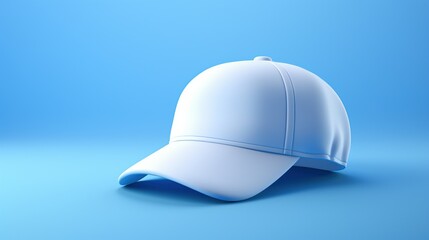 Fototapeta premium White Cap on blue Background. 3d rendering