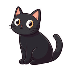 Obraz premium Lovely black cat character