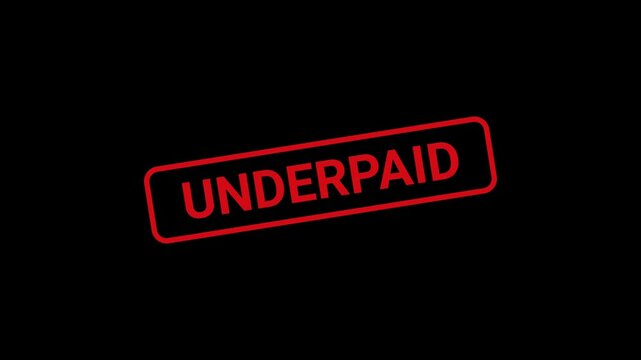 Underpaid Text Stamp Animation