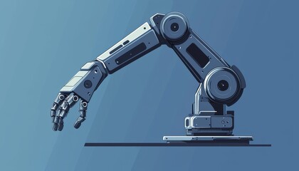 A sleek robotic arm designed for precision tasks in industrial settings, showcasing advanced technology and engineering.