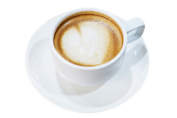 A cup of hot Latte art coffee 