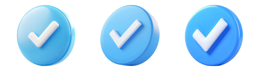 PNG Blue Check Mark Icons for Digital Confirmation