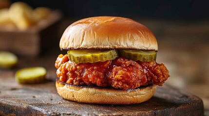Nashville hot chicken slider with pickles