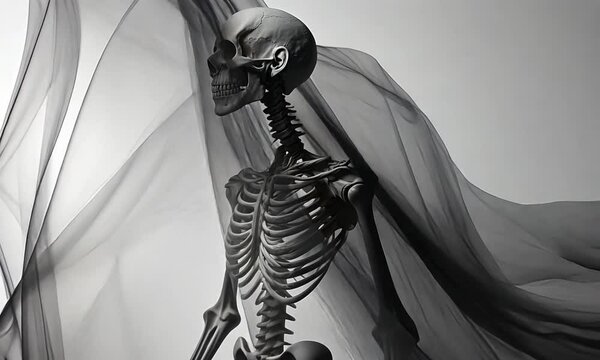 Skeleton in Black Veil